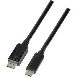 LogiLink USB-C® / DisplayPort Adapterkabel USB-C® Stecker, DisplayPort Stecker 1.80 m Schwarz UA0335