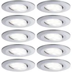Paulmann LED-Bad-Einbauleuchte 10er Set 60 W Chrom (matt)