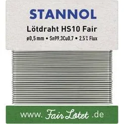 Stannol HS10Fair Lötzinn, bleifrei bleifrei Sn99,3Cu0,7 ROM1 10 g 0.5 mm