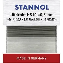 Stannol HS10 Lötzinn, bleifrei bleifrei Sn99,3Cu0,7 ROM1 10 g 0.5 mm
