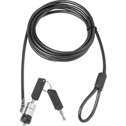 Dicota Laptop Schloss Schlüsselschloss zusätzlicher Schlüssel dient als Ersatz 2 m Security T-Lock Pro, Single (3 x 7 mm