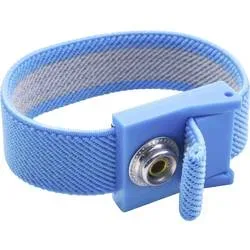 Quadrios ESD-Handgelenkband Blau Druckknopf 10 mm