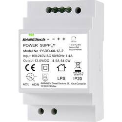 Basetech PSDD-60-12-2 Hutschienen-Netzteil (DIN-Rail) 12 V 4.5 A 54 W 2 x