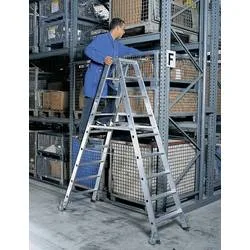 MUNK Günzburger Steigtechnik 41218 Aluminium Stufen-Stehleiter Arbeitshöhe (max.): 3.75 m