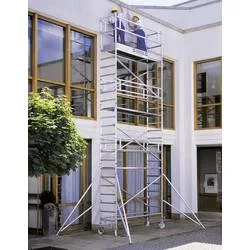 MUNK Günzburger Steigtechnik 155446 Aluminium Rollgerüst Montage ohne Werkzeug Arbeitshöhe (max.): 6.4 m
