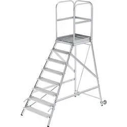 MUNK Günzburger Steigtechnik 58108 Aluminium Podesttreppe Montage mit Werkzeug Arbeitshöhe (max.): 3.9 m
