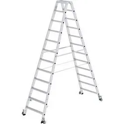 MUNK Günzburger Steigtechnik 41224 Aluminium Stufen-Stehleiter Arbeitshöhe (max.): 4.5 m 21.5 kg