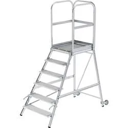 MUNK Günzburger Steigtechnik 58106 Aluminium Podesttreppe Montage mit Werkzeug Arbeitshöhe (max.): 3.5 m