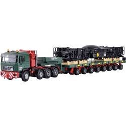 Kibri 13601 H0 MAN SK mit Scheuerle Plattformwagen mit Schienenkran-Unterteil