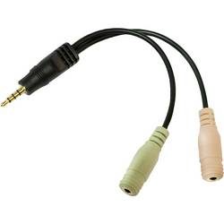 LogiLink Klinke Audio Adapter [1x Klinkenstecker 3.5 mm - 2x Klinkenbuchse 3.5 mm] Schwarz