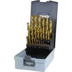 RUKO 250215TRO DIN 338 Typ N HSS-G Spiralbohrer-Set 25teilig 1 mm, 1.5 mm, 2 mm, 2.5 mm, 3 mm, 3.5 mm, 4 mm, 4.5 mm, 5