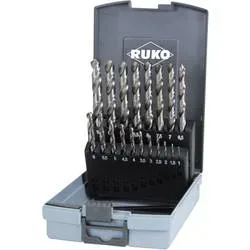 RUKO 214214RO HSS-G Metall-Spiralbohrer-Set 19teilig 1 mm, 1.5 mm, 2 mm, 2.5 mm, 3 mm, 3.5 mm, 4 mm, 4.5 mm, 5 mm, 5.5