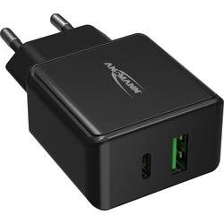Ansmann HomeCharger HC218PD USB Ladegerät 18 W 1x USB-A, 1x USB-C® USB PD Schwarz Innenbereich