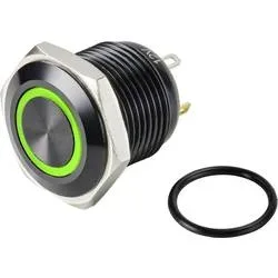 TRU COMPONENTS TC-9428168 GQ16F-10E/J/G/12V/A Drucktaster 48 V/DC 2 A 1 x Aus/(Ein) tastend Grün IP65 1 St.