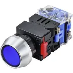 TRU COMPONENTS TC-9428128 LAS0-L-11Z/B/12V Druckschalter 250 V 5 A 1 x Aus/Ein rastend Blau IP40 1 St.