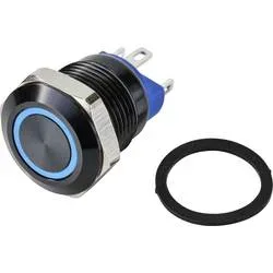 TRU COMPONENTS TC-9428156 GQ12-AF-10E/J/B/12V/A Drucktaster 48 V/DC 2 A 1 x Aus/(Ein) tastend Blau IP67 (Front) 1 St.