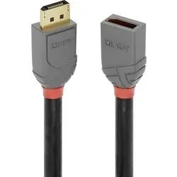 LINDY DisplayPort Verlängerungskabel DisplayPort Stecker, DisplayPort Buchse 3.00 m Anthrazit, Schwarz, Rot 36498