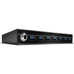 LINDY 43128 USB-Hub 7 Port USB-A USB 3.0 5 GBit/s Schwarz 7 Port USB 3.0 Metall Hub