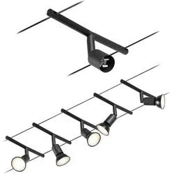 Paulmann Wire Systems 94446 Seil-Komplettsystem GU5.3 Schwarz (matt), Chrom