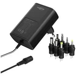 Ansmann 1201-0024 Steckernetzteil, einstellbar 12 V/DC, 9 V/DC, 7.5 V/DC, 6 V, 4.5 V/DC, 3 V 1500 mA 18 W