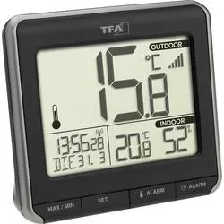 TFA Dostmann PRIO Funk-Thermometer digital Schwarz, Weiß 30.3069.01