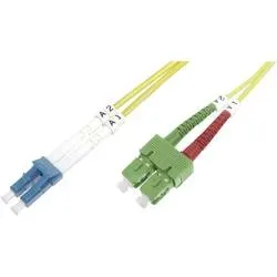 Digitus DK-292SCA3LC-01 Glasfaser LWL Anschlusskabel 1.00 m Gelb [1x SC/APC 8°-Stecker - 1x LC-Stecker] 9/125 µ