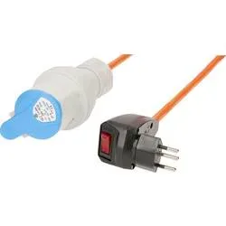 Max Hauri 163945 Steckdosenleiste mit Schalter Blau, Orange CH-Stecker 1 St.