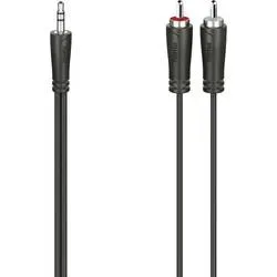 hama 00200721 Audio-Kabel, 3,5-mm-Klinken-Stecker - 2 Cinch-Stecker, Stereo, 5,0 m