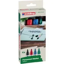 EDDING Permanent Marker 21 1.5-3mm 21-E4 4-farbig ass.