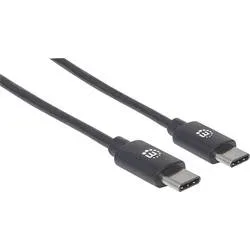 Manhattan USB-Kabel USB 2.0 USB-C® Stecker 2.00 m Schwarz 354875