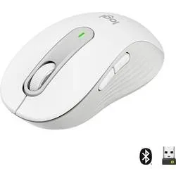 Logitech - Signature M650 - Maus - optisch - 5 Tasten - kabellos - Bluetooth, 2.4 GHz -  Logi Bolt USB-Receiver - Off-White, Weiss