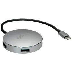 ROLINE USB 3.2 Gen 1 Hub, rund, 4fach, Typ C Anschlusskabel