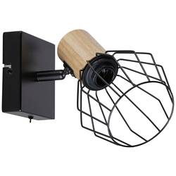 Paulmann Lanka 66766 Wandstrahler E14 Schwarz, Holz (hell)