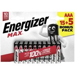 ENERGIZER Batterie Max E303349400 AAA/LR03, 15 + 5 Stk.