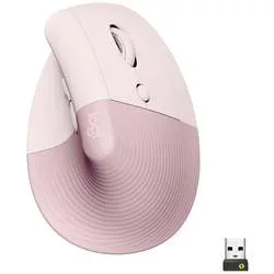 Logitech - Lift Maus rechts RF Wireless + Bluetooth Optisch 4000 DPI, Pink