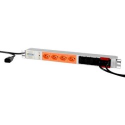 SICOTEC USV 19 PDU 4x T13, 6x C13 800.2506 19 Zoll Netzwerkschrank-Steckdosenleiste Grau, Schwarz, Orange