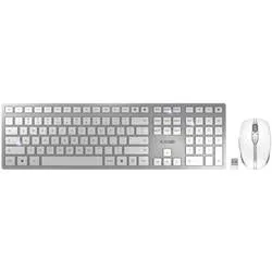 CHERRY JD-9100EU-1 Kabellos, Funk Tastatur, Maus-Set US-Englisch, QWERTY Weiß