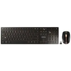CHERRY JD-9100EU-2 Kabellos, Funk Tastatur, Maus-Set Deutsch, QWERTZ Schwarz