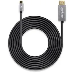 Manhattan DisplayPort / USB-C® Anschlusskabel DisplayPort Stecker, USB-C® Stecker 3.00 m Grau, Schwarz 354851 dreifach