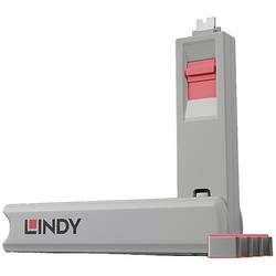 LINDY USB-C® Port Schloss Lindy - Schloss für USB-C-Port - Rot 4er Set Pink Schlüsselschloss inkl. 1 Schlüssel 40425