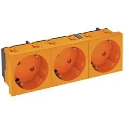 OBO Bettermann 6120125 Geräteeinsatz 3fach Steckdose (B x H x T) 135 x 45 x 42 mm 1 St. Orange