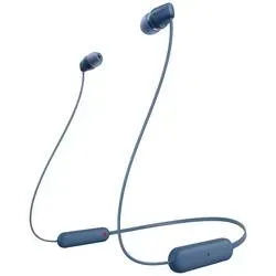Sony WI-C100 In Ear Headset Bluetooth® Stereo Blau Headset, Klang-Personalisierung, Lautstärkeregelung, Nackenband,