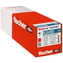 Fischer 562958 FPF II CHTF 6,0 x 180 BC 100 Holzschraube 6 mm 180 mm TX Stahl galvanisch verzinkt 100 St.