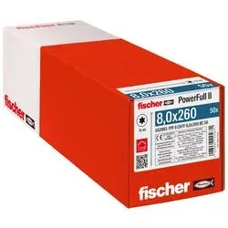 Fischer 562965 FPF II CHTF 8,0 x 260 BC 50 Holzschraube 8 mm 260 mm TX Stahl galvanisch verzinkt 50 St.