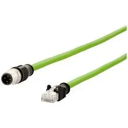 Metz Connect 142M4D15100 M12 Patchkabel CAT 5e S/UTP 10.00 m Grün PUR-Mantel, Säurebeständig, Ozonbeständig,