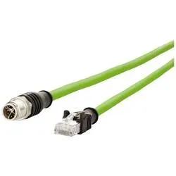METZ CONNECT - M12 Industrial Ethernet Leitung, X-kodiert, 10.0 m, M12 Stecker gerade - RJ45 Stecker gerade, PUR, Grün, One Size