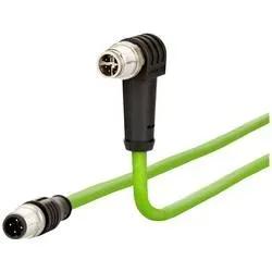 Metz Connect 142M2X1B050 M12 Patchkabel CAT 6a S/FTP 5.00 m Grün PUR-Mantel, Säurebeständig, Ozonbeständig,