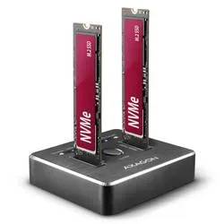 AXAGON ADSA-M2C NVMe M.2 NVMe PCIe 3.1 x4 Festplatten-Dockingstation mit Clone-Funktion