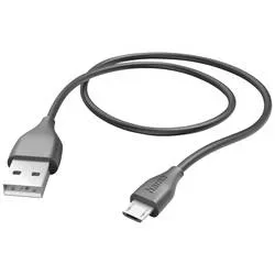 Hama -  Ladekabel USB-A auf Micro-USB Schwarz 1,5 m, 1,5 Meter