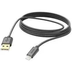 hama 00201582 Ladekabel, USB-A - Lightning, 3 m, Schwarz